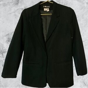 Sag Harbor Petite Vintage Forest Green 100% Wool Blazer Jacket Size 6P F12000